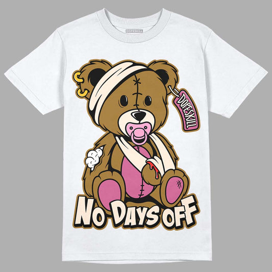 Dunk Low Just Do It “Bronzine/Playful Pink” DopeSkill T-Shirt Hurt Bear Graphic Streetwear - White