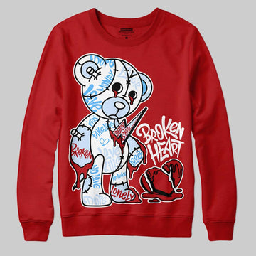 Jordan 11 Retro Cherry DopeSkill Varsity Red Sweatshirt Broken Heart Graphic Streetwear