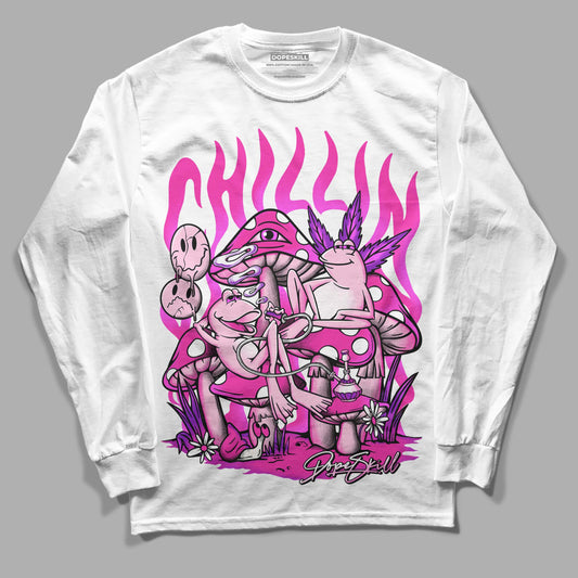 Pink Sneakers DopeSkill Long Sleeve T-Shirt Chillin Graphic Streetwear - White