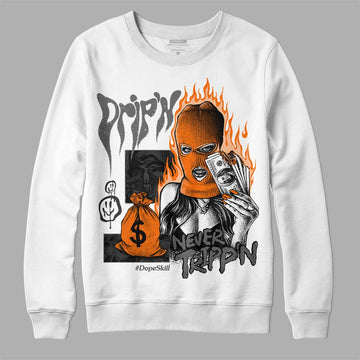 Jordan 3 Retro 'Fear Pack' DopeSkill Sweatshirt Drip'n Never Tripp'n Graphic Streetwear - White