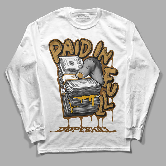 Jordan 13 Wheat 2023 DopeSkill Long Sleeve T-Shirt Paid In Full Graphic Streetwear - White