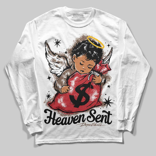 Jordan 9 'Olive' DopeSkill Long Sleeve T-Shirt Heaven Sent Graphic Streetwear - White