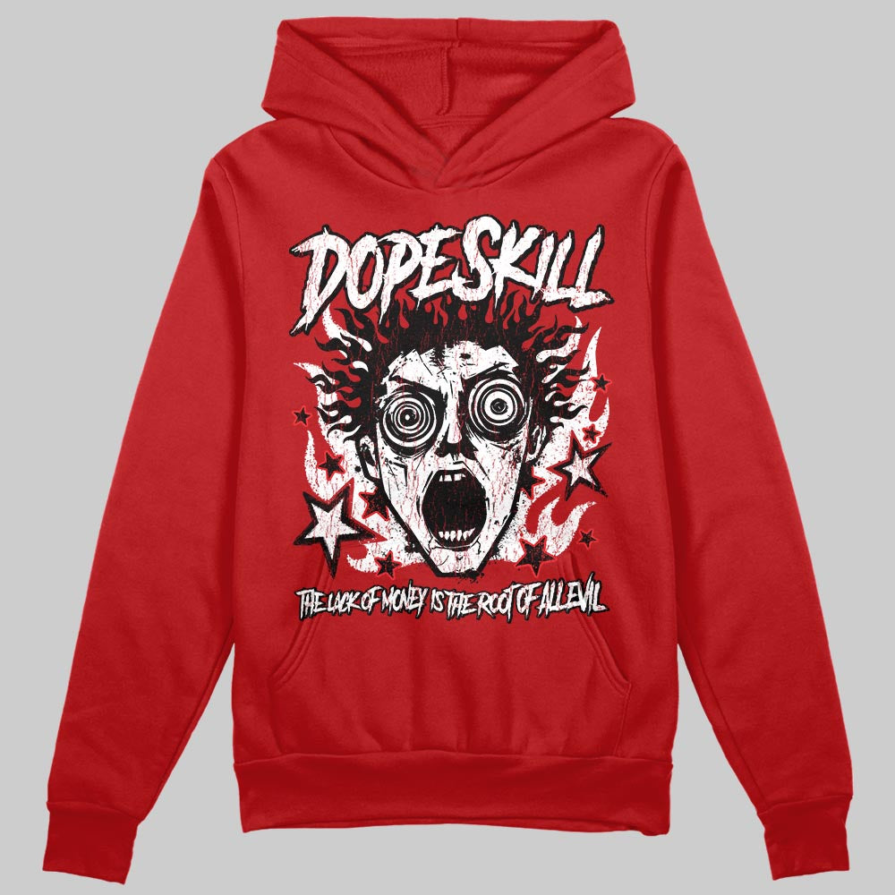 Red Sneakers DopeSkill Hoodie Sweatshirt Root of Evil Graphic Streetwear - Red
