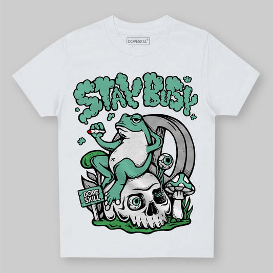 Jordan 1 High OG Green Glow DopeSkill Toddler Kids T-shirt Stay Busy Graphic Streetwear - White 