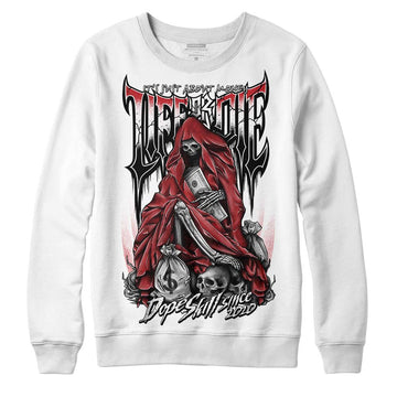 Jordan 12 “Red Taxi” DopeSkill Sweatshirt Life or Die Graphic Streetwear - White