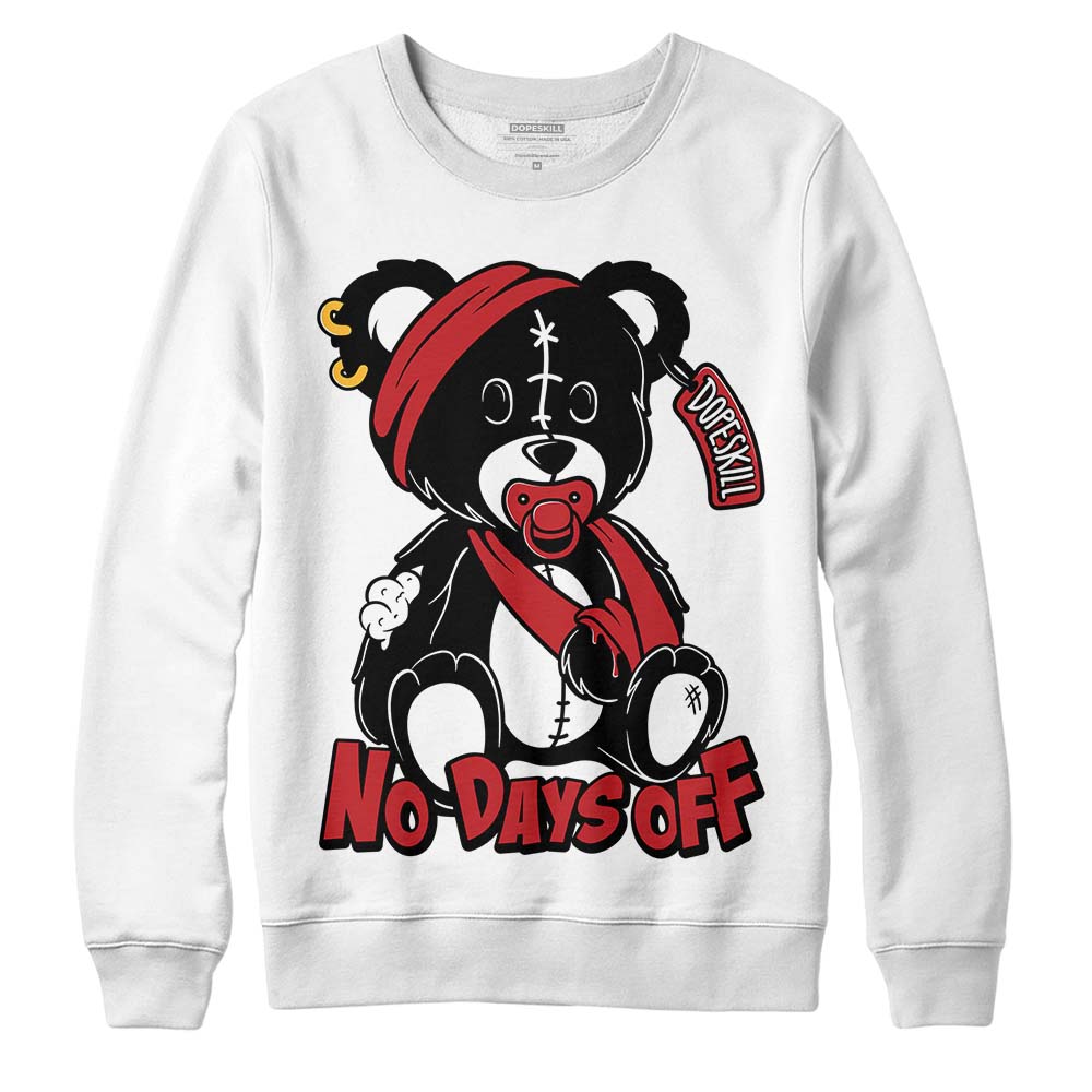 Jordan 12 “Red Taxi” DopeSkill Sweatshirt Hurt Bear Graphic Streetwear - White