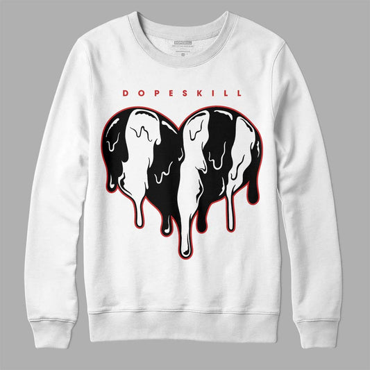 Jordan 1 High OG “Black/White” DopeSkill Sweatshirt Slime Drip Heart Graphic Streetwear - White 