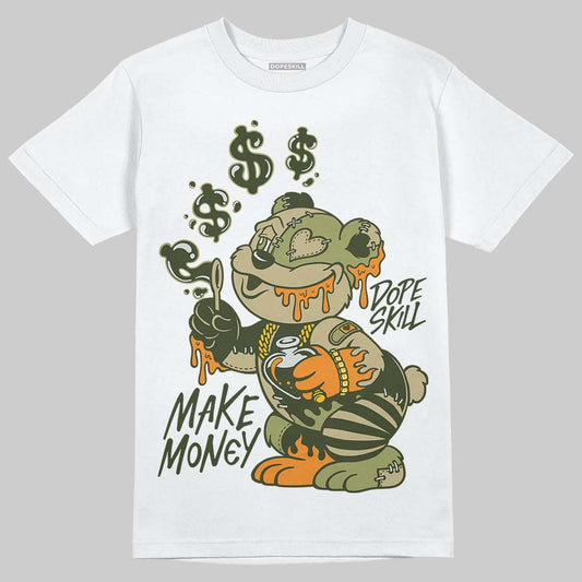 Olive Sneakers DopeSkill T-Shirt Make Money Graphic Streetwear - White