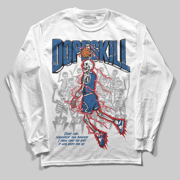 Jordan 1 Low OG “Storm Blue” DopeSkill Long Sleeve T-Shirt Thunder Dunk Graphic Streetwear - White
