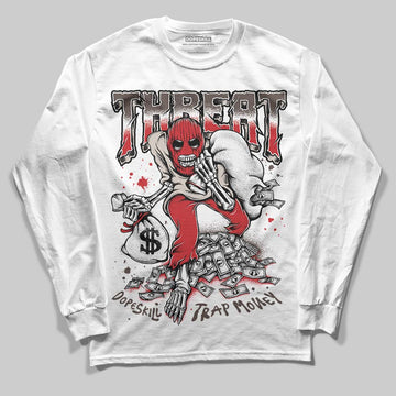 Adidas Samba OG Cloud White Better Scarlet Supplier Colour DopeSkill Long Sleeve T-Shirt Threat Graphic Streetwear - White