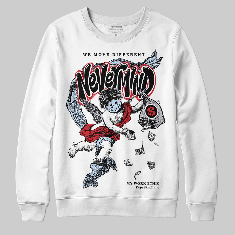 Jordan 5 Retro OG Black Metallic Reimagined DopeSkill Sweatshirt Nevermind Graphic Streetwear - White