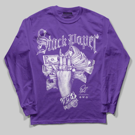 PURPLE Sneakers DopeSkill Long Sleeve T-Shirt Stack Paper Graphic Streetwear - Purple