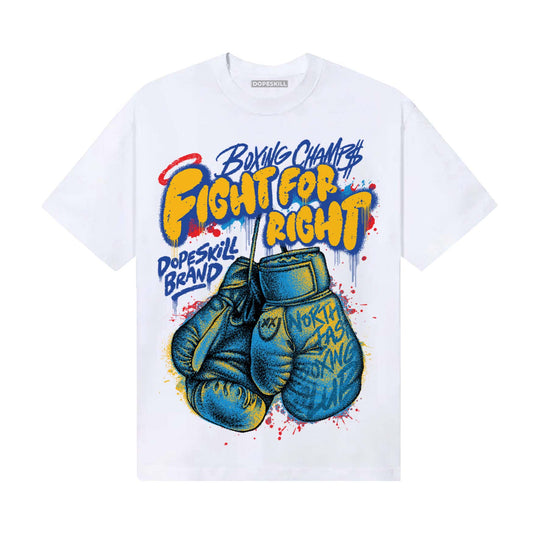 Royal Blue Sneakers DopeSkill T-Shirt Fight For Right Graphic Streetwear - White