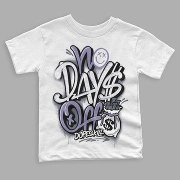 Jordan 5 Retro Low Indigo Haze DopeSkill Toddler Kids T-shirt No Days Off Graphic Streetwear - White