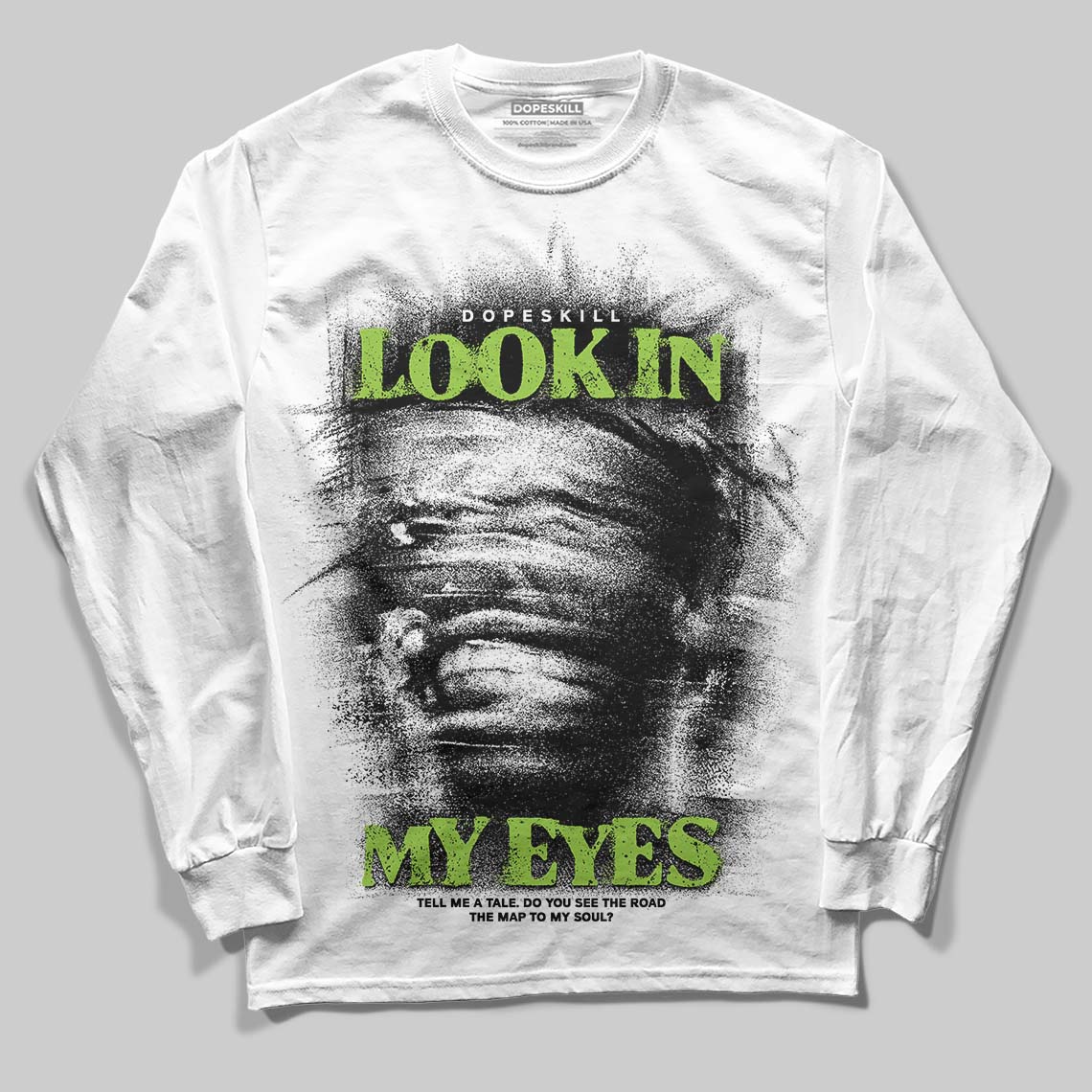 Neon Green Sneakers DopeSkill Long Sleeve T-Shirt Look In My Eyes Graphic Streetwear - White
