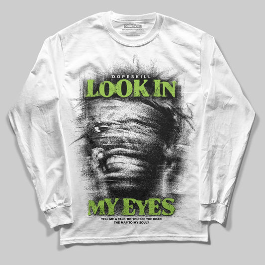 Neon Green Sneakers DopeSkill Long Sleeve T-Shirt Look In My Eyes Graphic Streetwear - White