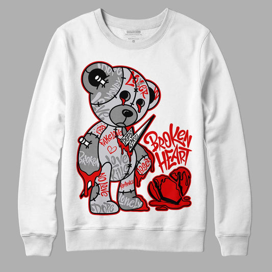 Jordan 2 Retro "Black Cement" DopeSkill Sweatshirt Broken Heart Graphic Streetwear - White