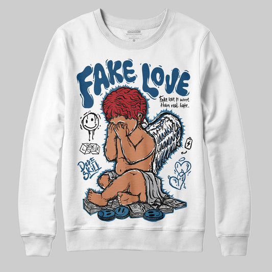 Jordan 12 Retro French Blue (2025) DopeSkill Sweatshirt False Love Graphic Streetwear