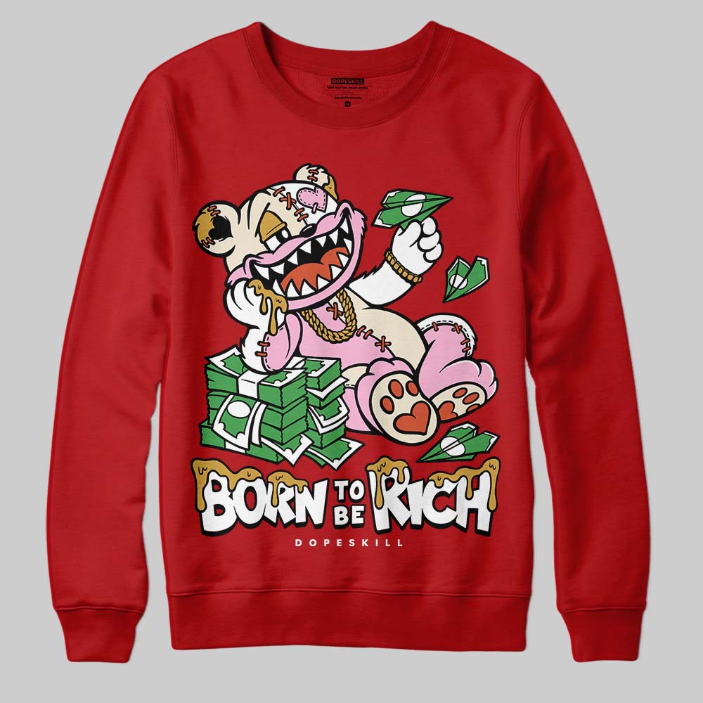 Nigel Sylvester x Air Jordan 4 ‘Brick by Brick’ DopeSkill Sweatshirt Born To Be Rich Graphic Streetwear - Red
