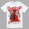 Jordan 4 Retro Red Cement DopeSkill T-Shirt Money Bag Coming Up Graphic Streetwear - White 