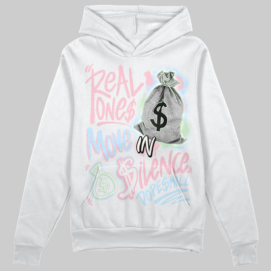Jordan 4 Retro Valentine's Day (2026) (GS) DopeSkill Hoodie Sweatshirt Real Ones Move In Silence Graphic Streetwear - White