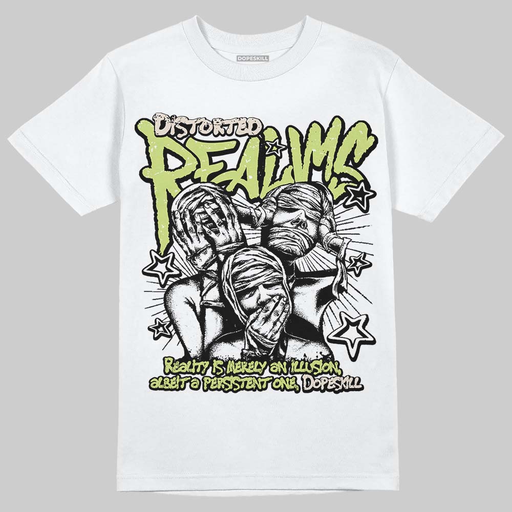 Jordan 5 “Luminous Green” DopeSkill T-Shirt Distorted Realms Graphic Streetwear - White 