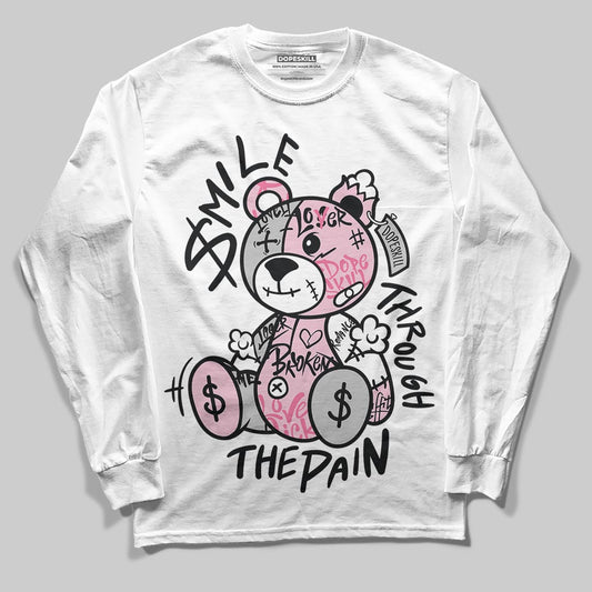 Jordan 5 OG “35th Anniversary” DopeSkill Long Sleeve T-Shirt Smile Through The Pain Graphic Streetwear - White