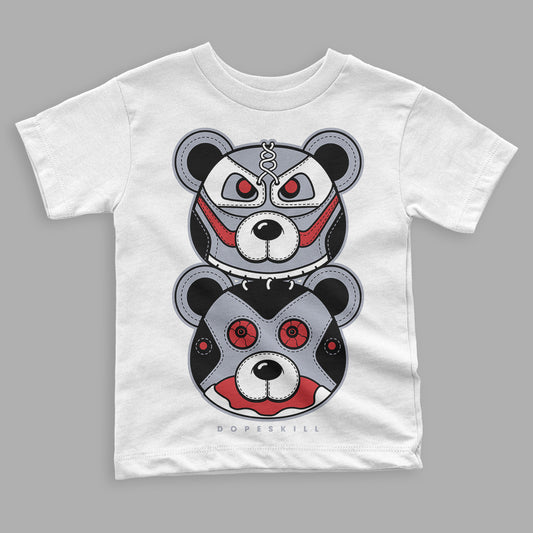 Jordan 4 “Bred Reimagined”  DopeSkill Toddler Kids T-shirt Leather Bear Graphic Streetwear - White 