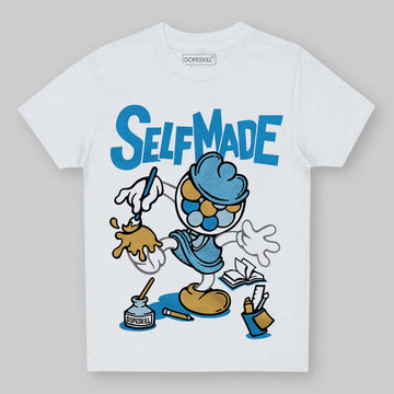 Jordan 4 Denim “Worn Blue” DopeSkill Toddler Kids T-shirt Self Made Graphic Streetwear - White 