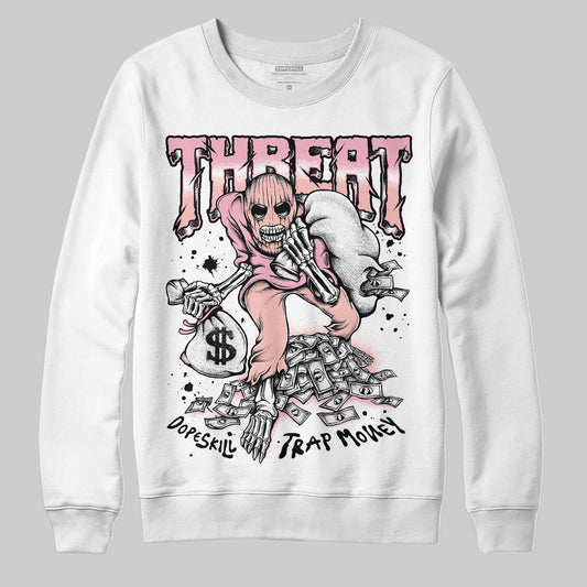 AMIRI White & Pink Stars Court Sneakers DopeSkill Sweatshirt The Mouth With No Droughts Graphic Streetwear - White