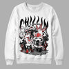 Jordan 1 High OG “Black/White” DopeSkill Sweatshirt Chillin Graphic Streetwear  - White 