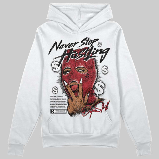 Jordan 14 Retro ‘Black Toe’ DopeSkill Hoodie Sweatshirt Never Stop Hustling Graphic Streetwear - White