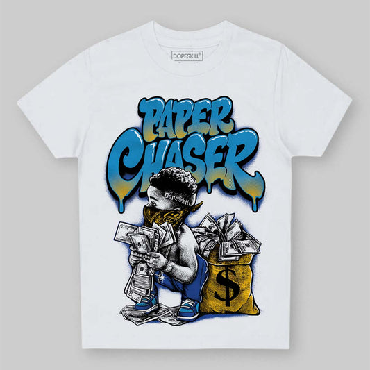 Royal Blue Sneakers DopeSkill Toddler Kids T-shirt Paper Chaser Boy Graphic Streetwear - White