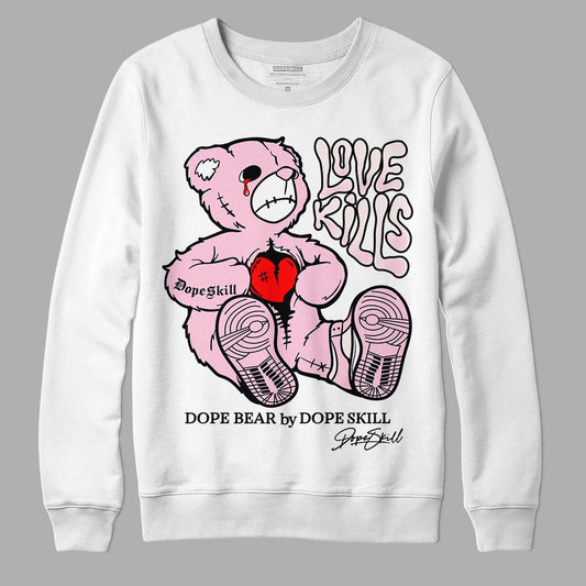 Dunk Low LX Pink Foam DopeSkill Sweatshirt Love Kills Graphic Streetwear - White