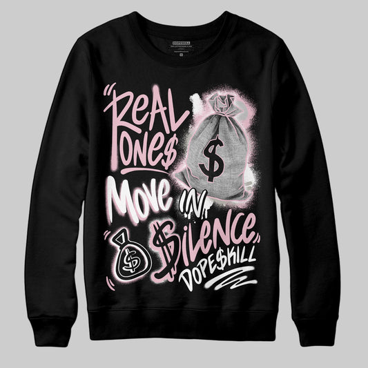 Jordan 5 OG “35th Anniversary” DopeSkill Sweatshirt Real Ones Move In Silence Graphic Streetwear - Black