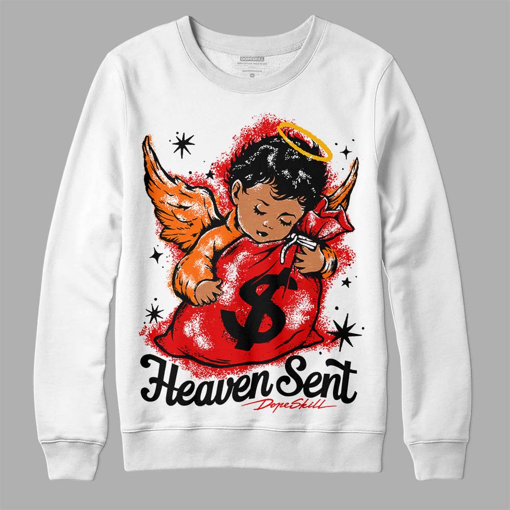 Jordan 1 Retro High OG "Satin Bred" DopeSkill Sweatshirt Heaven Sent Graphic Streetwear - White