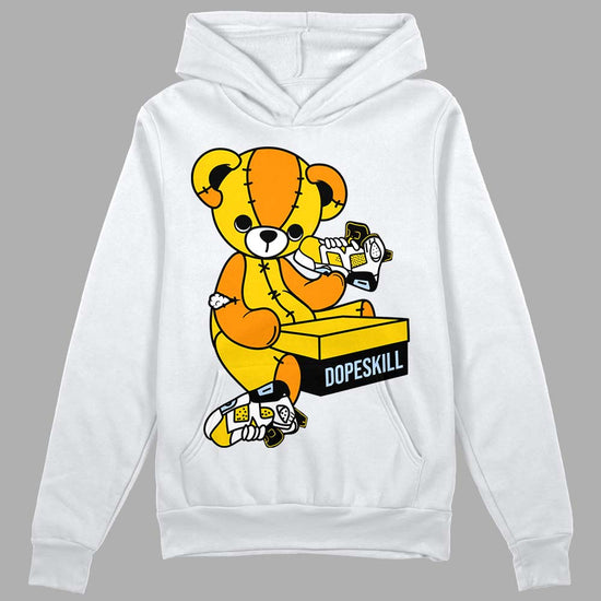 Jordan 6 “Yellow Ochre” DopeSkill Hoodie Sweatshirt Sneakerhead BEAR Graphic Streetwear - White