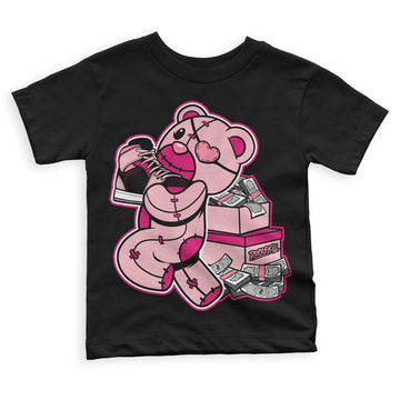 Jordan 1 Mid Coral Chalk DopeSkill Toddler Kids T-shirt Bear Steals Sneaker Graphic Streetwear - Black 