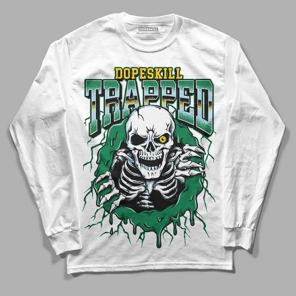 Jordan 5 “Lucky Green” DopeSkill Long Sleeve T-Shirt Trapped Halloween Graphic Streetwear - White