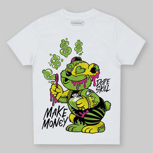 Neon Green Sneakers DopeSkill Toddler Kids T-shirt Make Money Graphic Streetwear - White