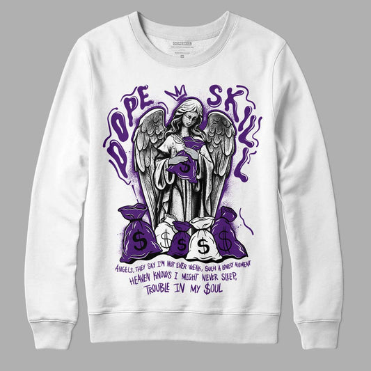 Jordan 12 “Field Purple” DopeSkill Sweatshirt Angels Graphic Streetwear - White 