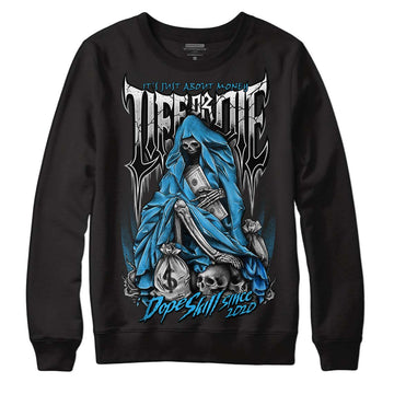 Jordan 2 Low "University Blue" DopeSkill Sweatshirt Life or Die Graphic Streetwear - Black