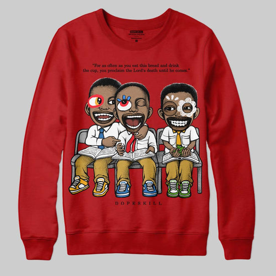 Red Sneakers DopeSkill Sweatshirt First Sunday Graphic Streetwear - Red