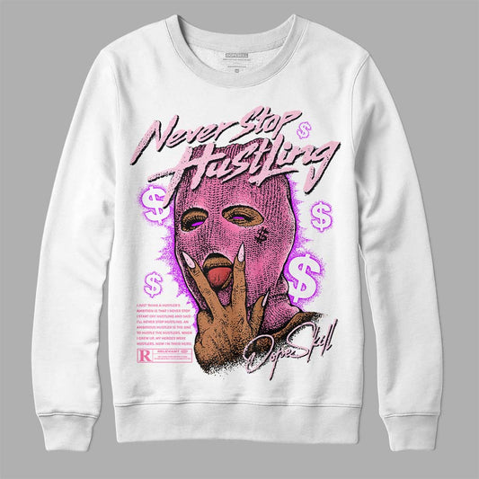 Dunk Low LX Pink Foam DopeSkill Sweatshirt Never Stop Hustling Graphic Streetwear - White 