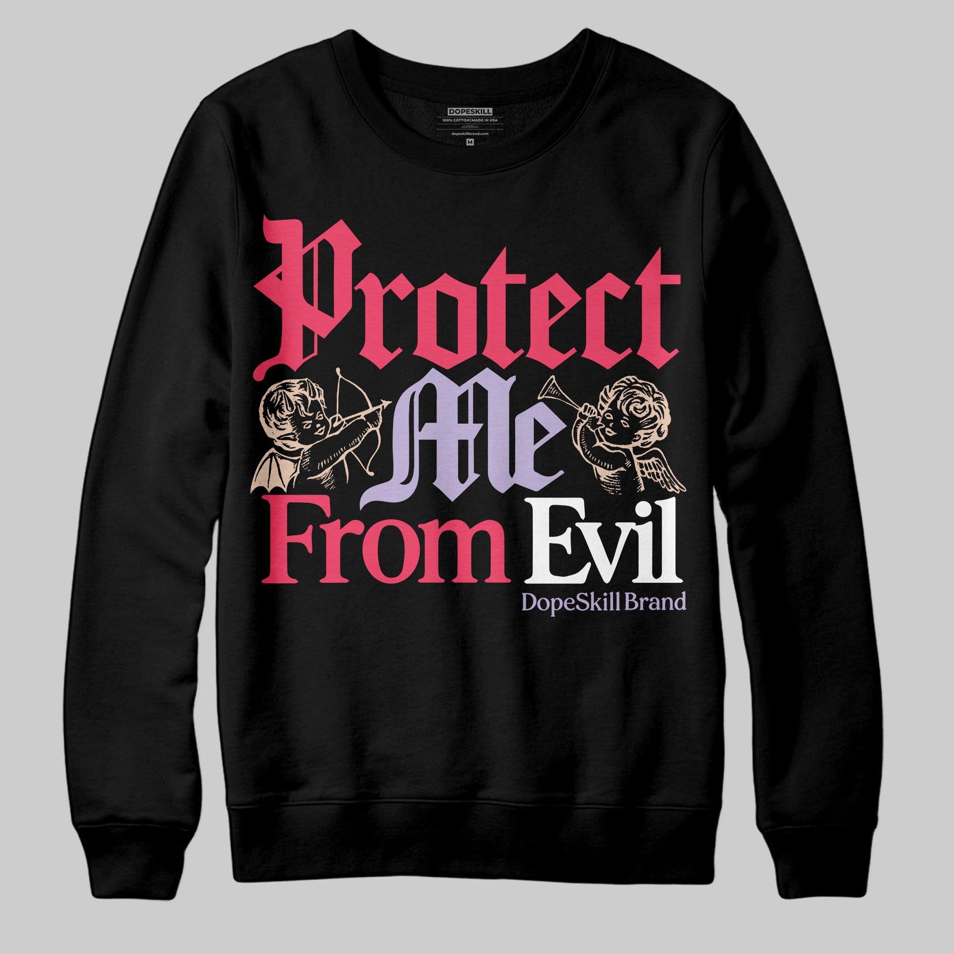 Jordan 5 Low “Peanut Butter Jelly” DopeSkill Sweatshirt Protect Me From Evil Graphic Streetwear - Black