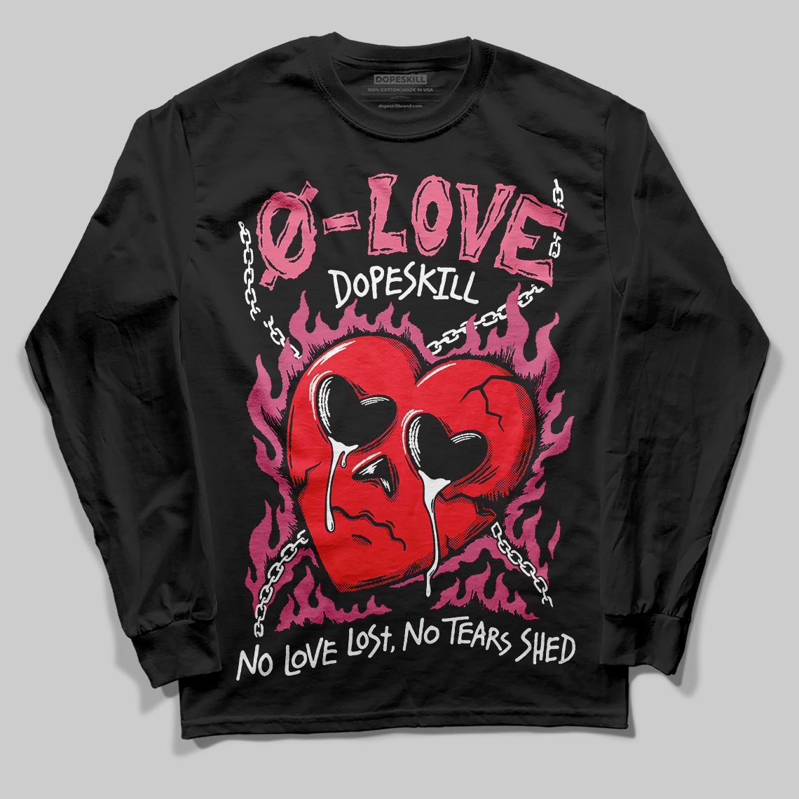 Diesel Pink S - Serendipity Pro-X1 Trainers DopeSkill Long Sleeve T-Shirt Crying Heart Graphic Streetwear - Black