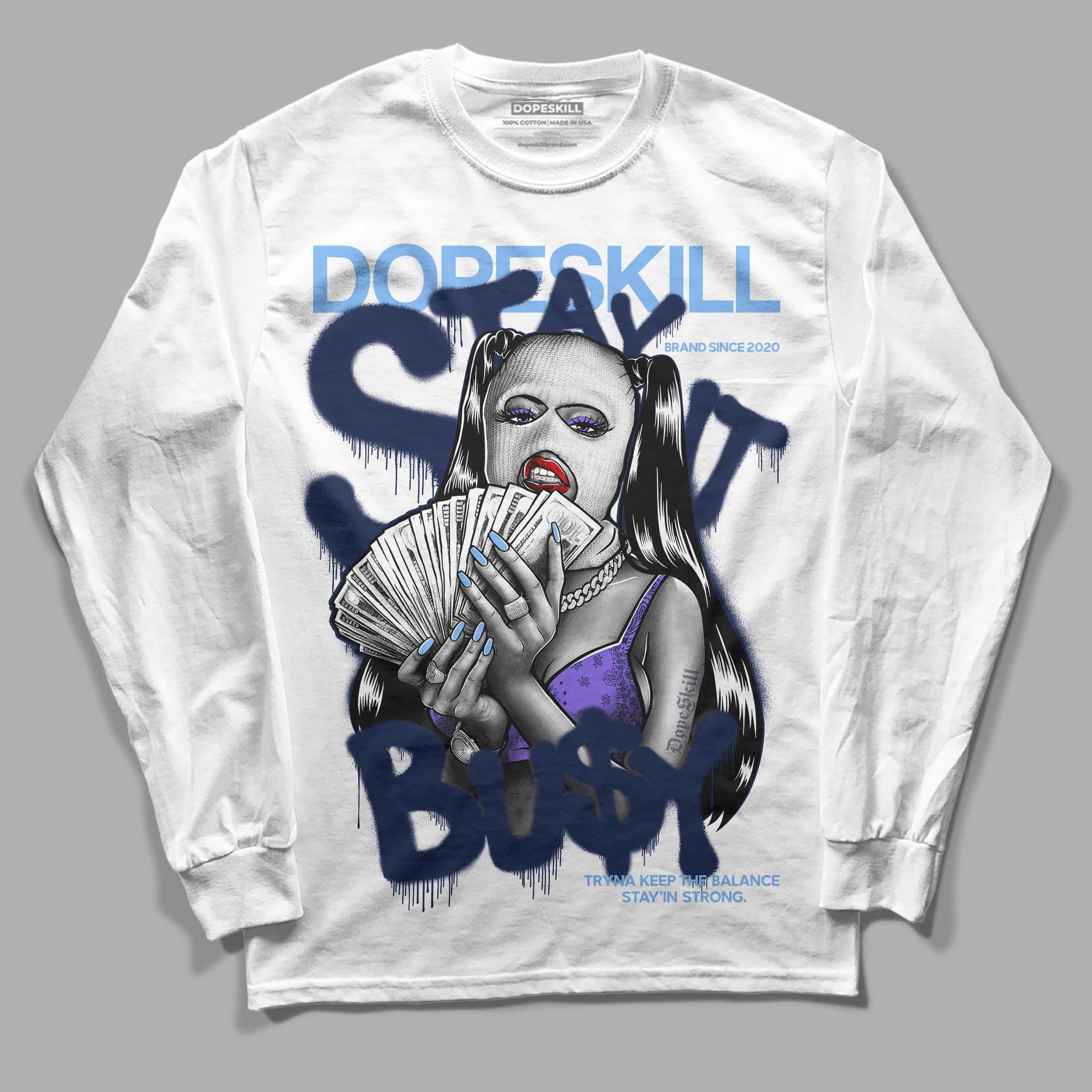 Jordan 5 SE “Georgetown” DopeSkill Long Sleeve T-Shirt Stay It Busy Graphic Streetwear