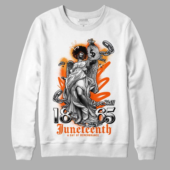 Jordan 12 Retro Brilliant Orange DopeSkill Sweatshirt Juneteenth Graphic Streetwear - White