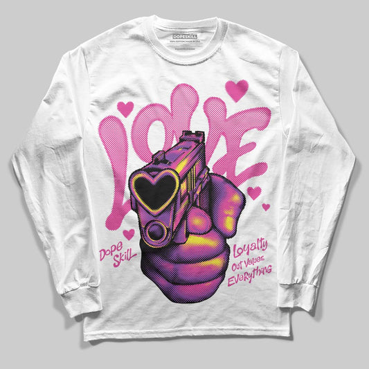 Pink Sneakers DopeSkill Long Sleeve T-Shirt Love Shot Graphic Streetwear - White