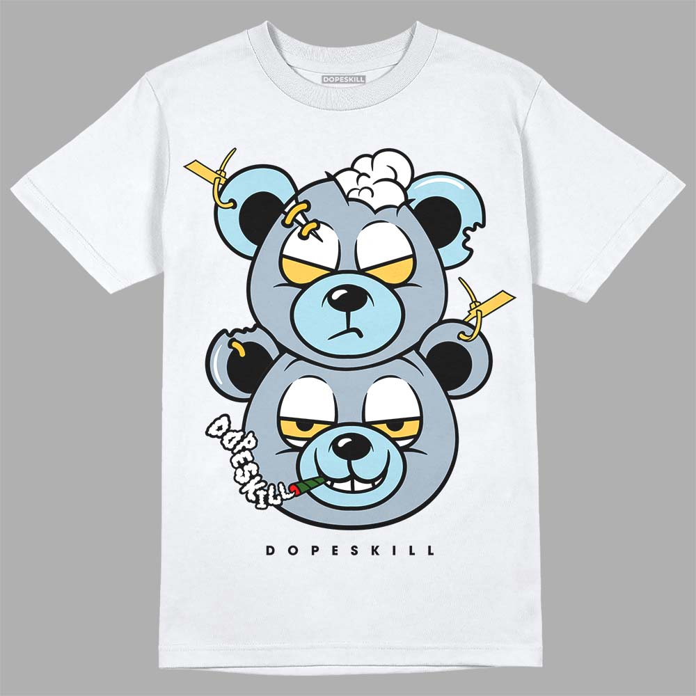 Jordan 13 “Blue Grey” DopeSkill T-Shirt New Double Bear Graphic Streetwear - White 